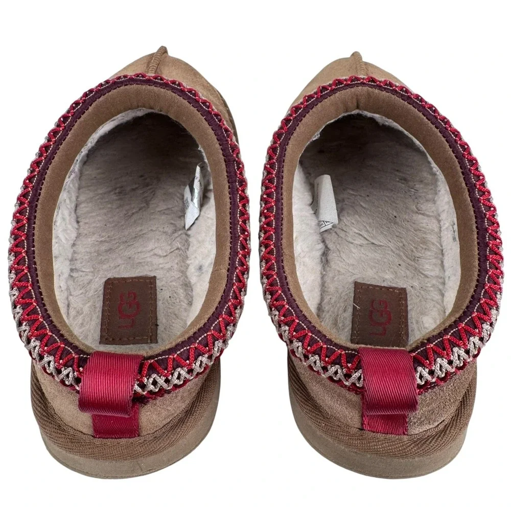 UGG Tasman Slip On Kids Sz 3 Chestnut Suede Sheepskin Casual Clog Slipper